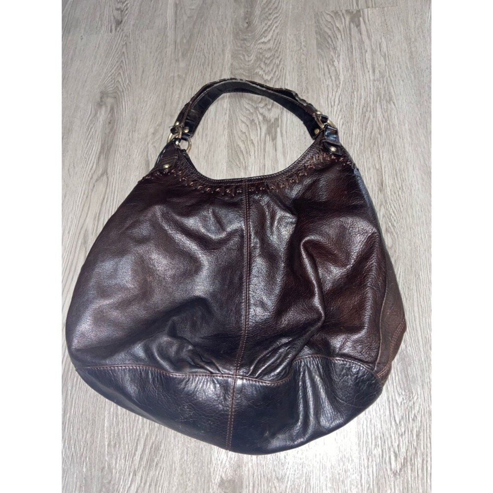 Sigrid Olsen Brown Leather Hobo Bag With Cute Stitching Detailing - Women